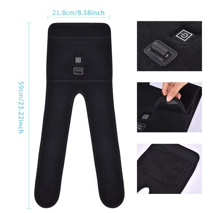 HAILICARE Electrothermal Knee Pads Mugwort Physical Therapy Heated Knee Pads Winter Legs Knee Warmer, USB Version - Black