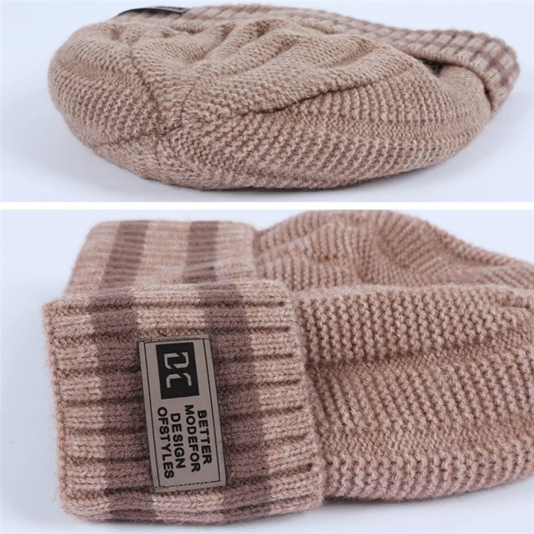 Beanie Hat for Men Women Warm Knit Beanie Soft Warm Hats Unisex Winter Hat - Khaki