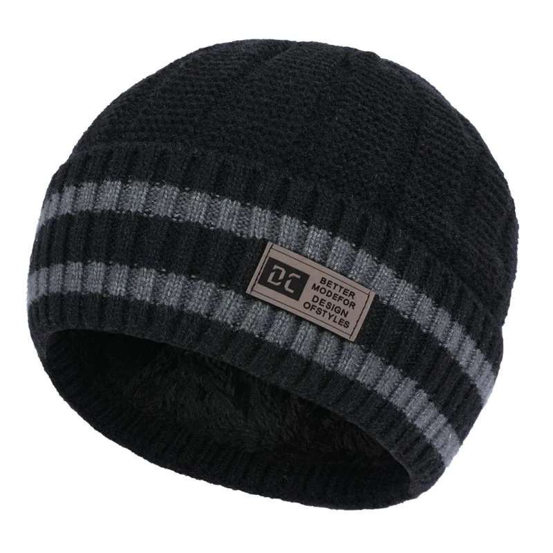 Beanie Hat for Men Women Warm Knit Beanie Soft Warm Hats Unisex Winter Hat - Black