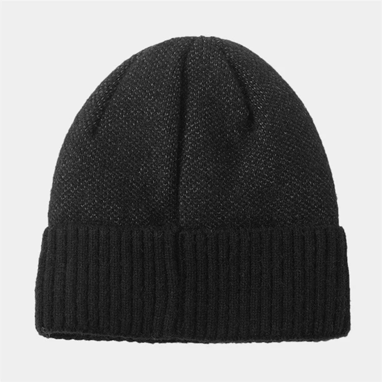 Chapeaux d'hiver chauds pour hommes et femmes, chapeau en tricot chaud avec étiquetage de lettres, unisexe, chapeau doux - noir