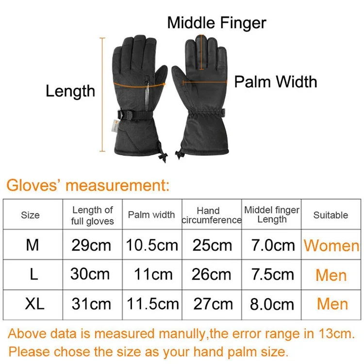 1 Pair Winter Skiing Motorcycling Full Finger Touch Screen Gloves Waterproof Cotton Warm Gloves - White L