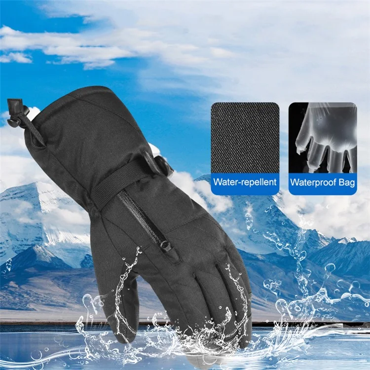 1 Pair Winter Skiing Motorcycling Full Finger Touch Screen Gloves Waterproof Cotton Warm Gloves - White L