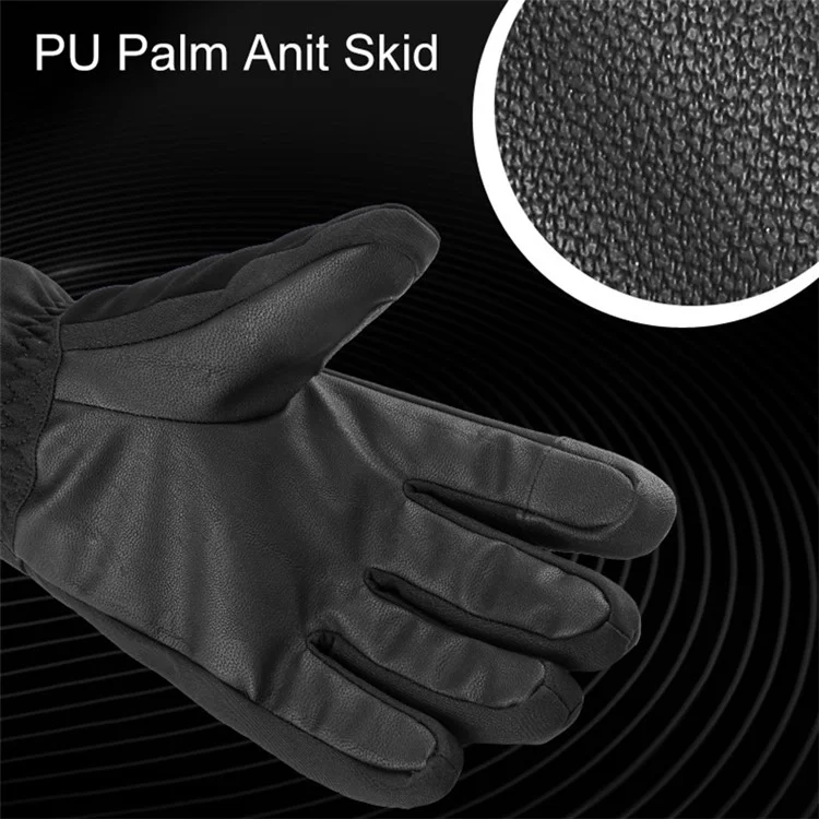 1 Pair Winter Skiing Motorcycling Full Finger Touch Screen Gloves Waterproof Cotton Warm Gloves - White L