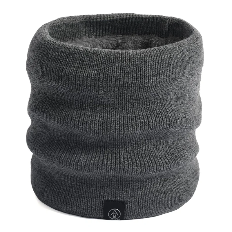 Winter Neck Warmer Fleece Neck Gaiter Thick Windproof Scarves for Women Men - Dark Grey