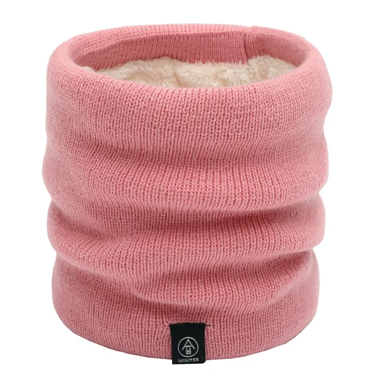 Winter Neck Warmer Fleece Neck Gaiter Thick Windproof Scarves for Women Men - Pink