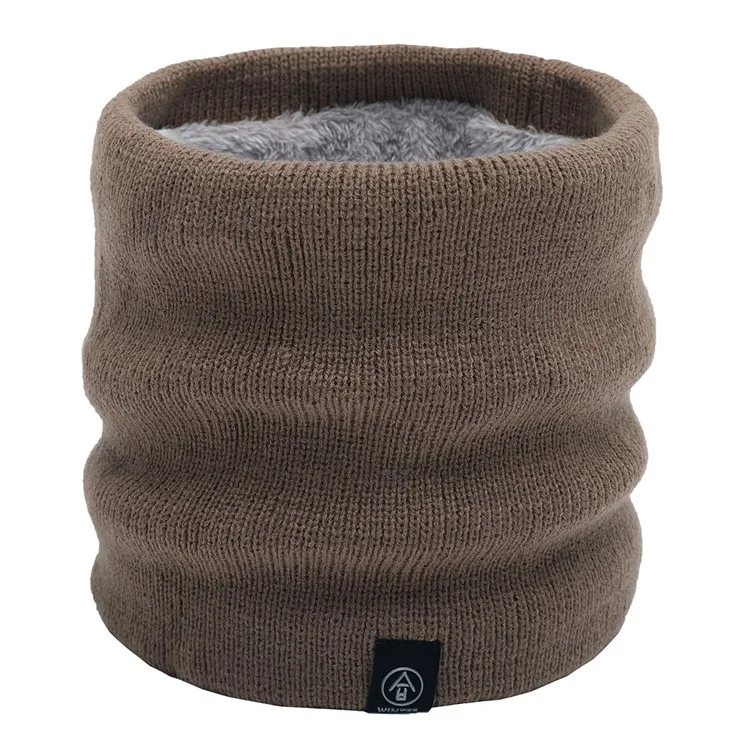 Winter Neck Warmer Fleece Neck Gaiter Thick Windproof Scarves for Women Men - Khaki