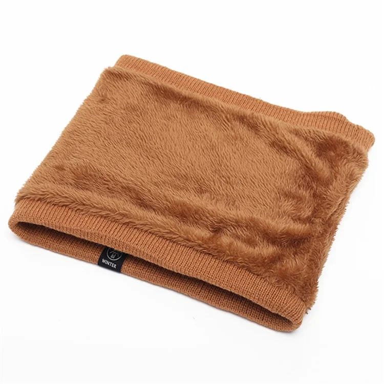 Winter Neck Warmer Fleece Neck Gaiter Thick Windproof Scarves for Women Men - Khaki