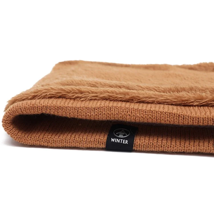 Winter Neck Warmer Fleece Neck Gaiter Thick Windproof Scarves for Women Men - Khaki