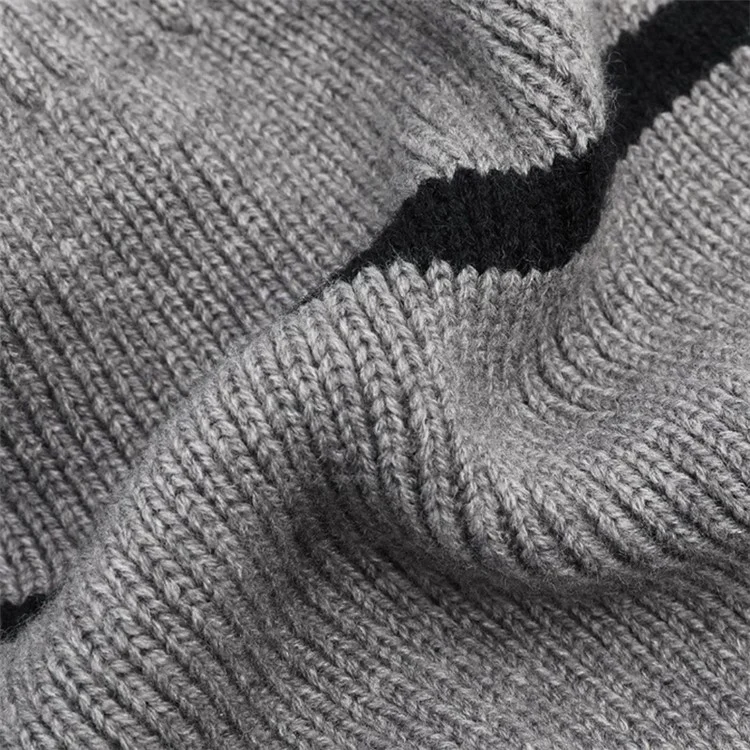 Winter Neck Gaiter Splicing Fleece Neck Warmer Knitted Face Mask for Motorcycle Running Cycling - Light Grey+Black