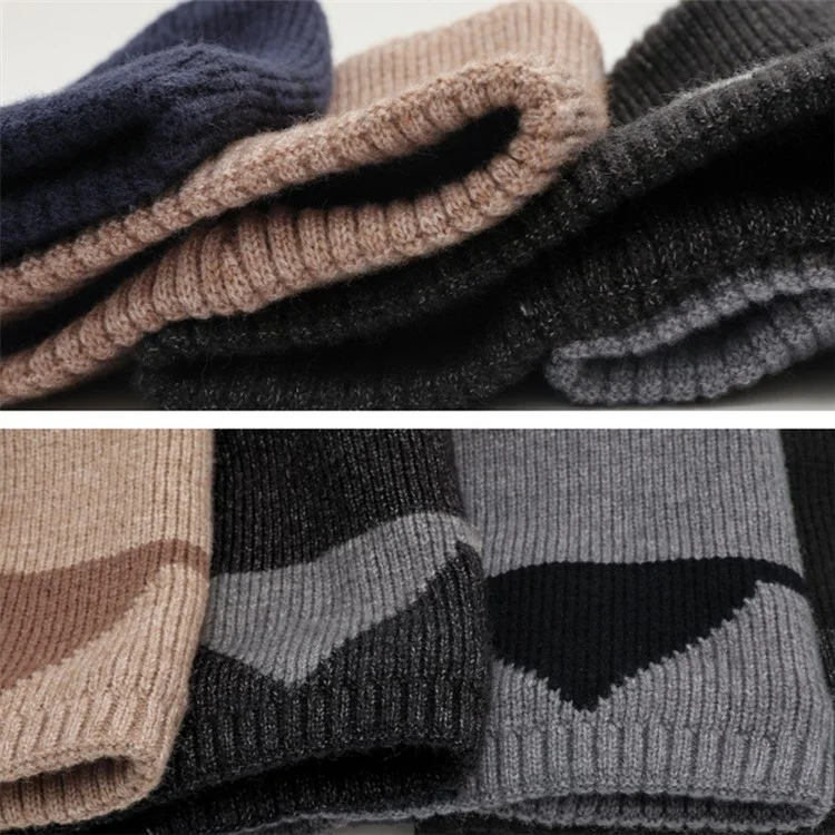 Winter Neck Gaiter Splicing Fleece Neck Warmer Knitted Face Mask for Motorcycle Running Cycling - Light Grey+Black