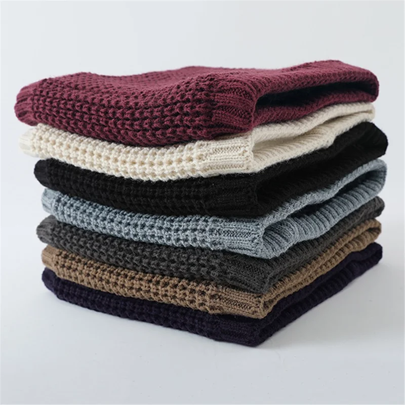 Winter Thermal Neck Gaiter Double-Layer Soft Acrylic + Plush Neck Warmer Thick Knit Windproof Circle Scarf - Light Grey