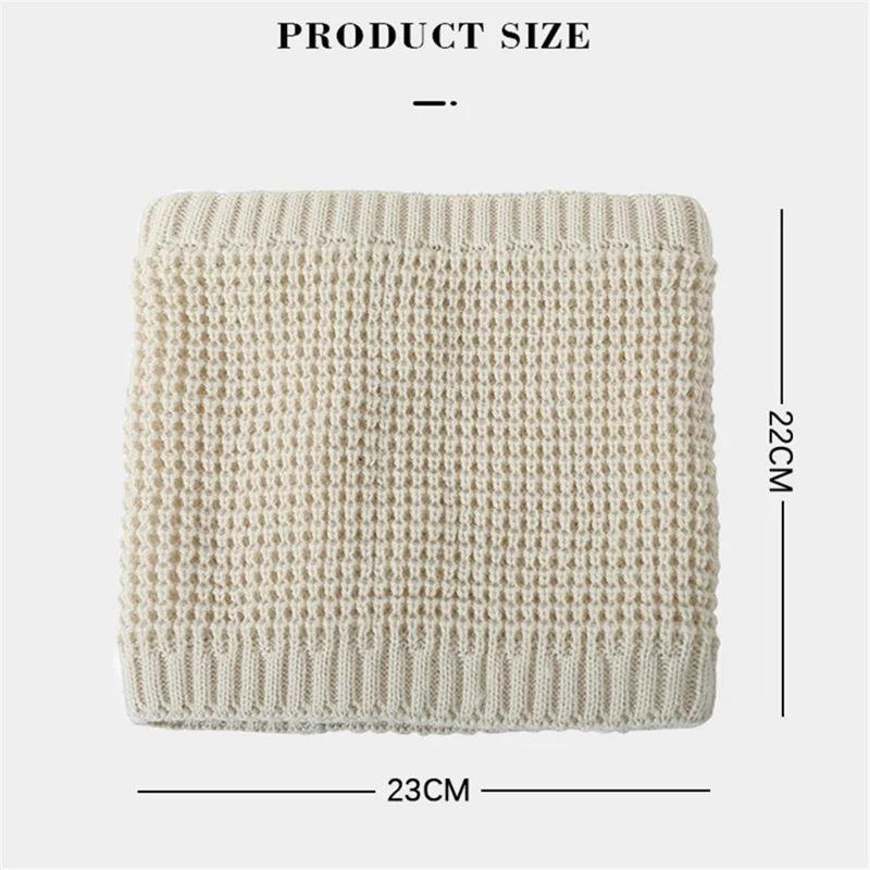 Winter Thermal Neck Gaiter Double-Layer Soft Acrylic + Plush Neck Warmer Thick Knit Windproof Circle Scarf - Light Grey