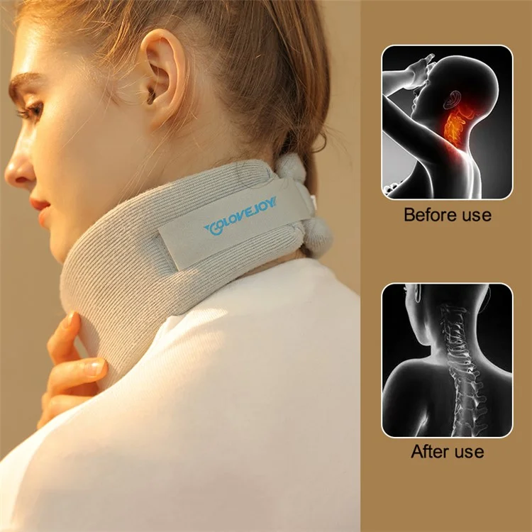 DWJ52 Double Layer Sponge Neck Brace Breathable Anti-bowing Ergonomics Neck Support Sleeve - M