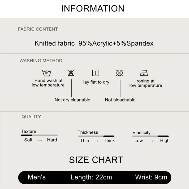 Y0046 1 Pair Men Winter Knitted Windproof Warm Gloves Touchscreen Texting Mittens with Elastic Cuff - Lake Blue
