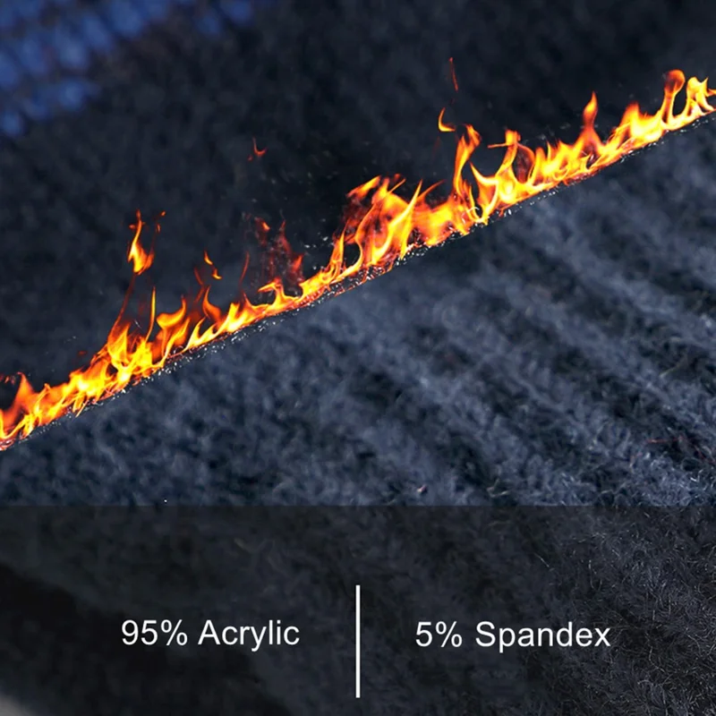 Y0046 1 Pair Men Winter Knitted Windproof Warm Gloves Touchscreen Texting Mittens with Elastic Cuff - Dark Grey