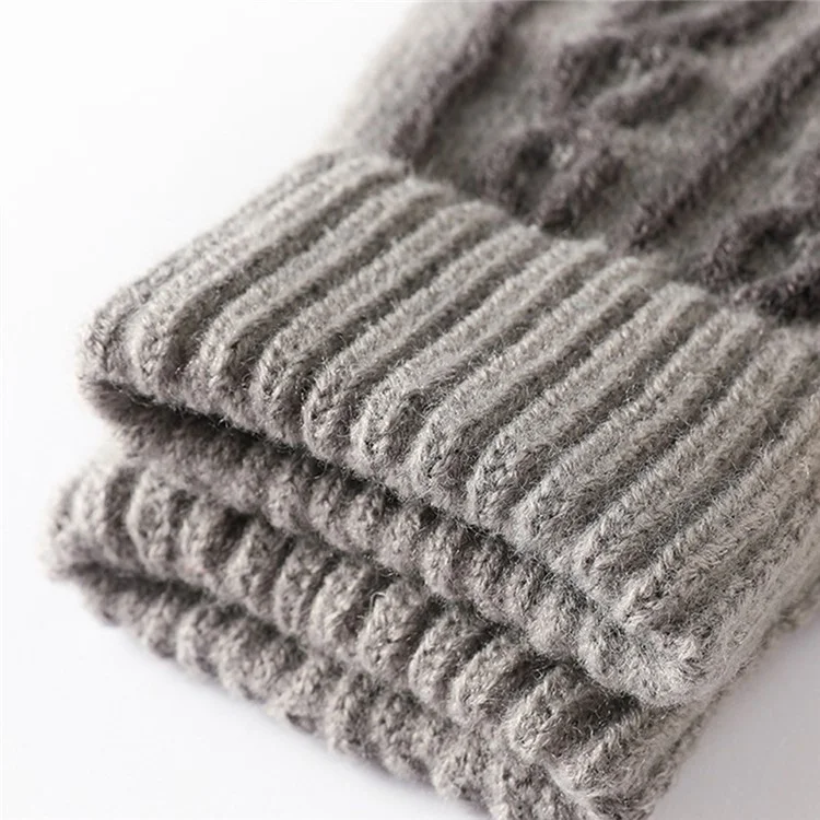 Y0090 1 Pair Knitted Warm Gloves Men Touchscreen Gloves Winter Texting Gloves for Cold Weather - Navy Blue