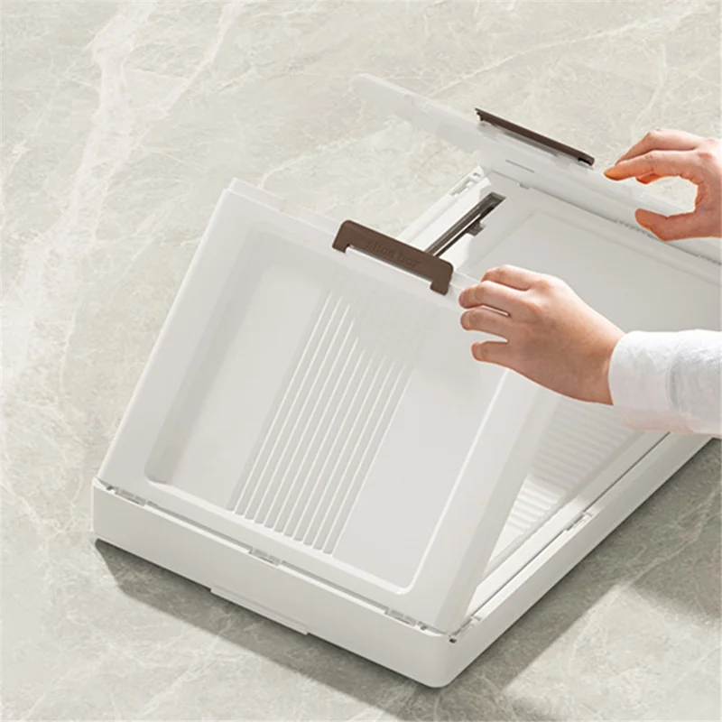 56*34*152.5cm 5 Layers Clear Door Storage Box PP+HIPS+TPR Home Clothes Snack Toy Storage Cabinet