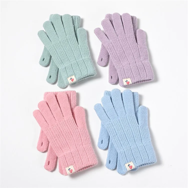 Luvas de tricô elásticas de dedo inteiro A9911 para homens, inverno quente para esqui, ciclismo - Cinza claro
