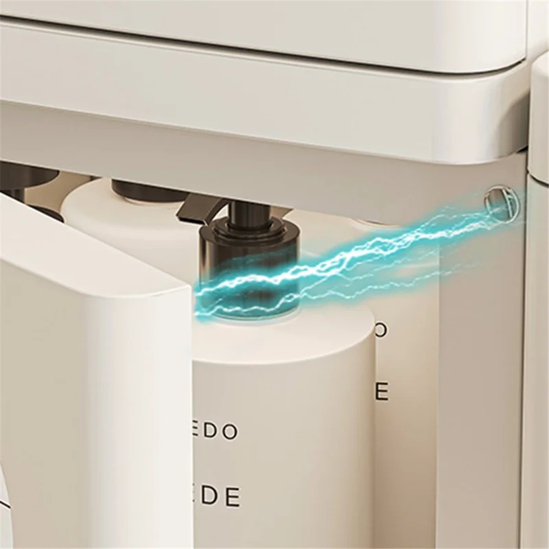 Bathroom PP+PET+ABS Storage Cabinet 1 Drawer Kitchen Bathroom Gap Dresser (No Wheels) - Transparent Tan