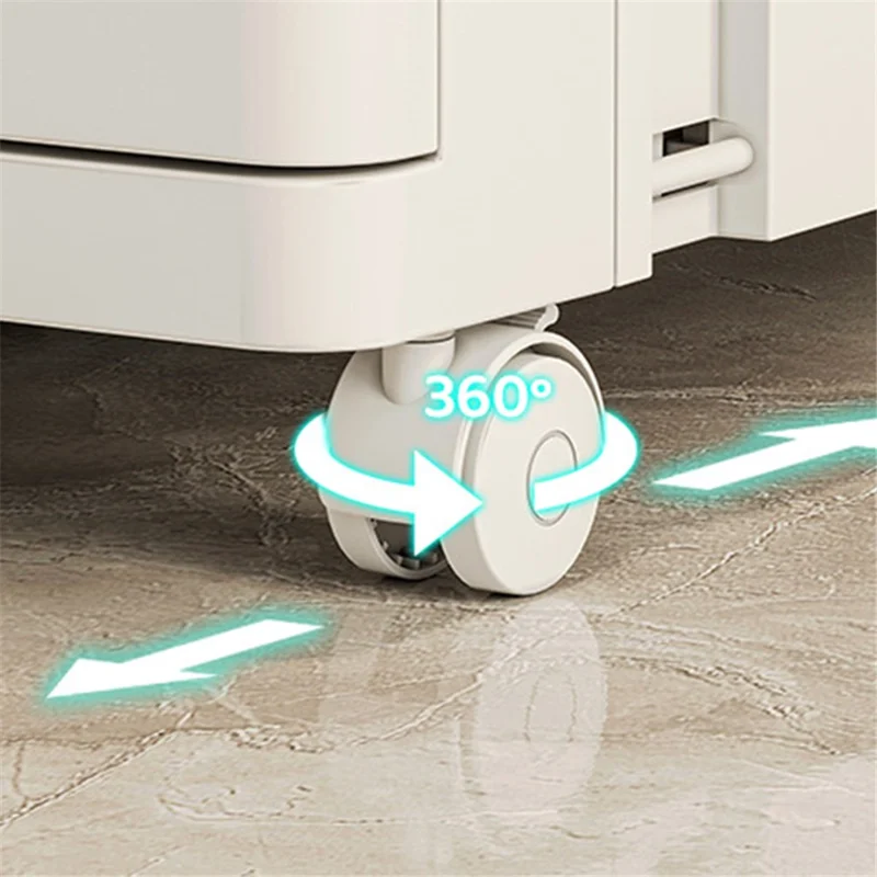 2 Drawers 24.5x28.5x166CM Kitchen Bathroom Gap Dresser PP+PET+ABS Storage Cabinet - Transparent Tan