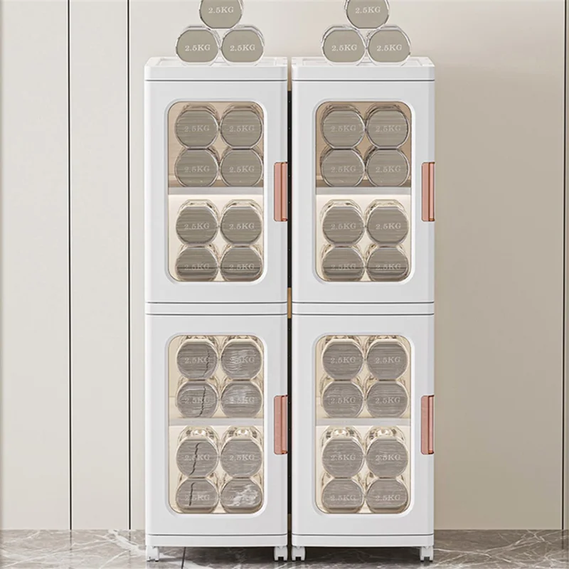 2 Drawers 24.5x28.5x166CM Kitchen Bathroom Gap Dresser PP+PET+ABS Storage Cabinet - Transparent Tan