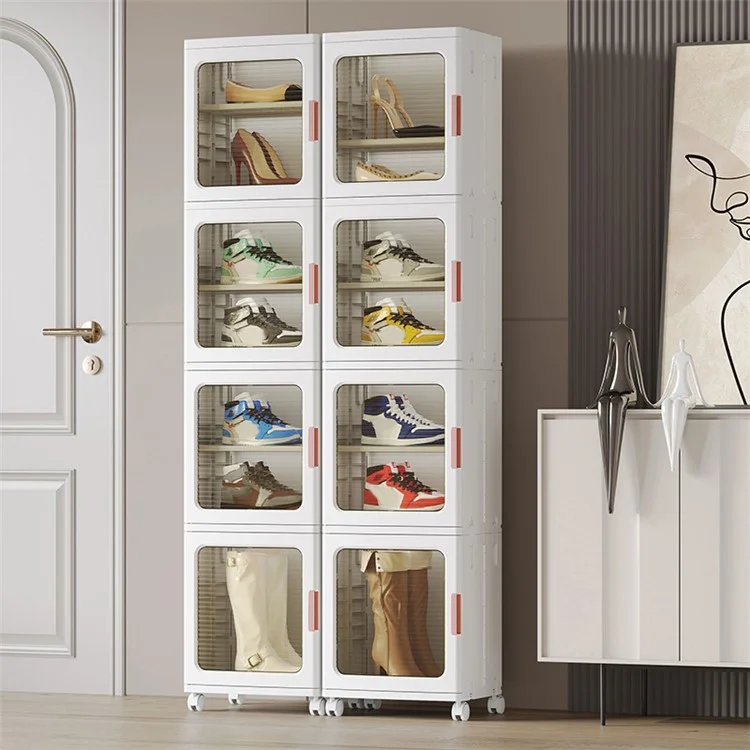 Organizzatore per spazi stretti della cucina con 4 cassetti Armadio di archiviazione PP+PET+ABS 24,5x28,5x166CM - Tan trasparente