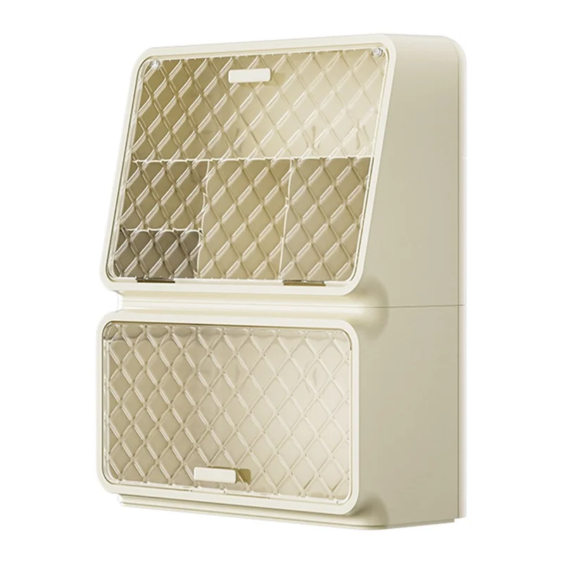 2-Layer PS+PET Wall Mounted Water Cup Storage Box Rack Desktop Tea Cup Holder for Snacks, Baby Bottles