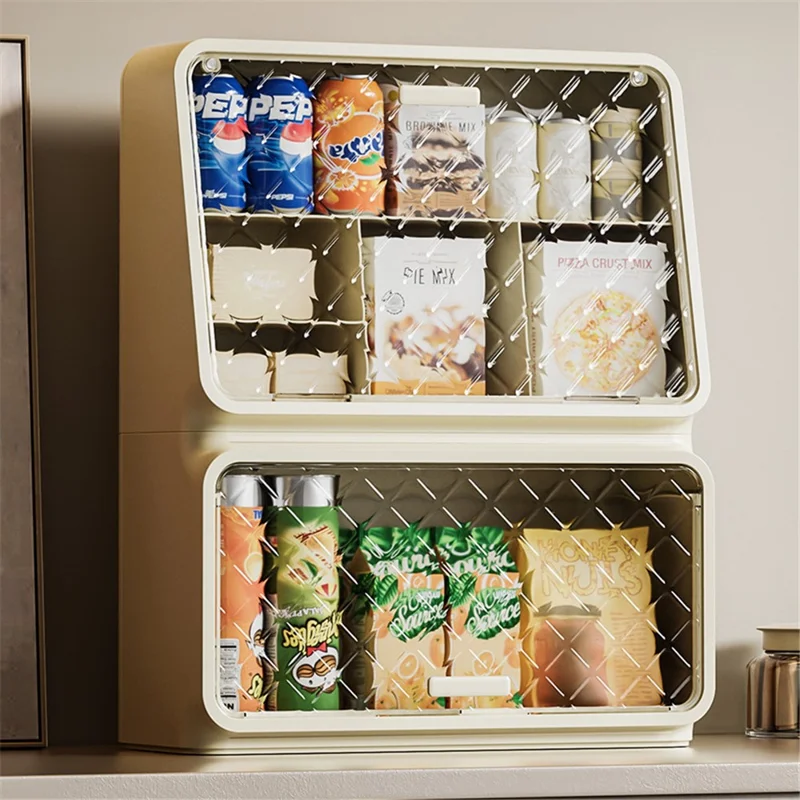 2-Layer PS+PET Wall Mounted Water Cup Storage Box Rack Desktop Tea Cup Holder for Snacks, Baby Bottles