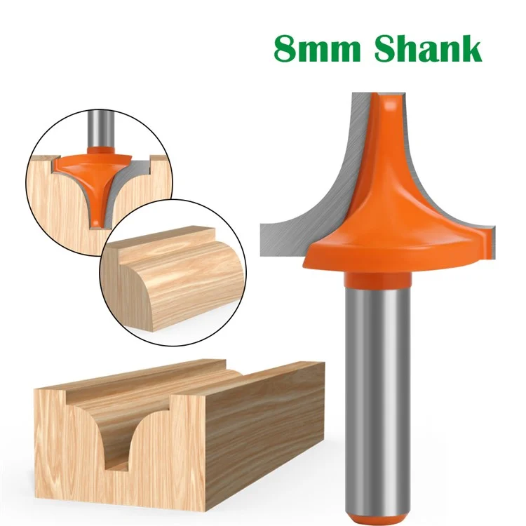 8mm Shank Round Over Edging Router Bit Woodworking Milling Cutter Tool