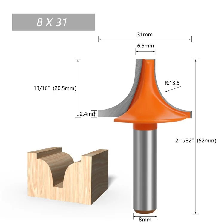 8mm Schaft Über Kanten Router Bit Holzbearbeitungs -mahlen -cutter -werkzeug