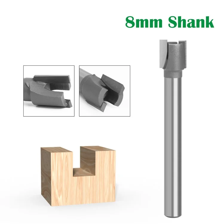 8mm Shank Wood Grooving Tool Steel + Tungsten Steel Alloy Woodworking Milling Cutter