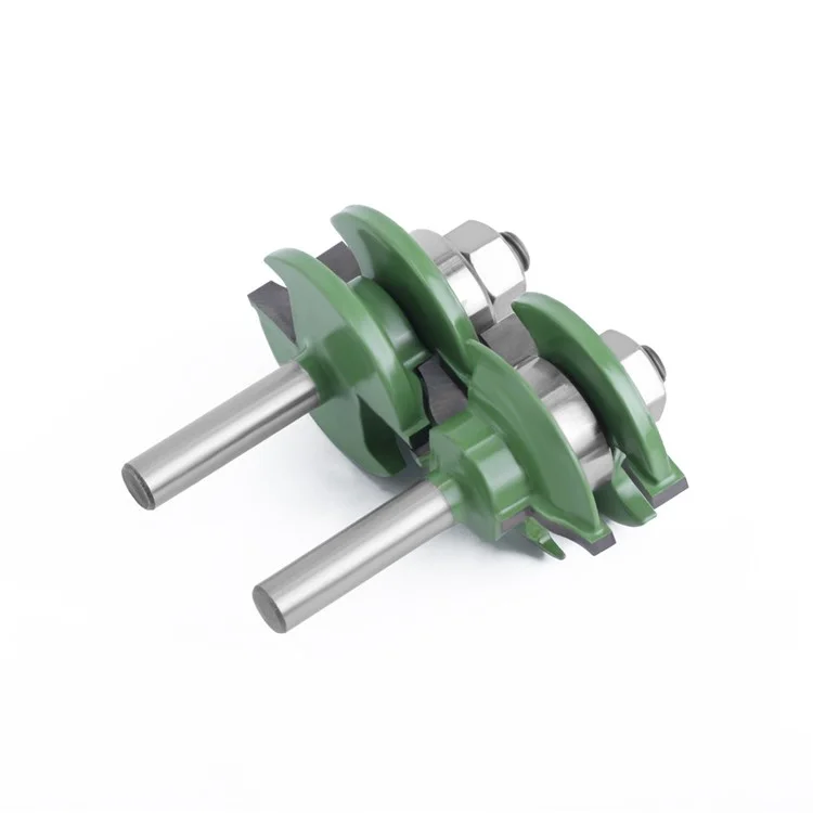 MC02040GN 3PCS Green Tungsten Steel Alloy 8mm Schaft Holzbearbeitungsfräser