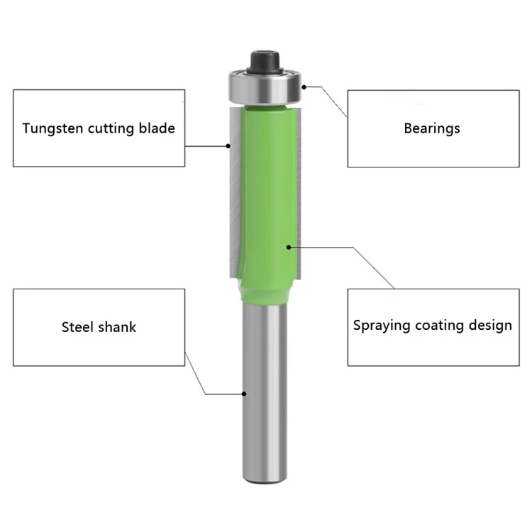 C08016 8mm Shank Router Bit Chamfer and Edge Wood Trimming Cutter - 8x1 / 2x30