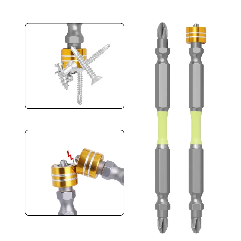 10Pcs / Set PH2x100mm K5 Alloy Strong Magnetic Screwdriver Drill Bits Heads