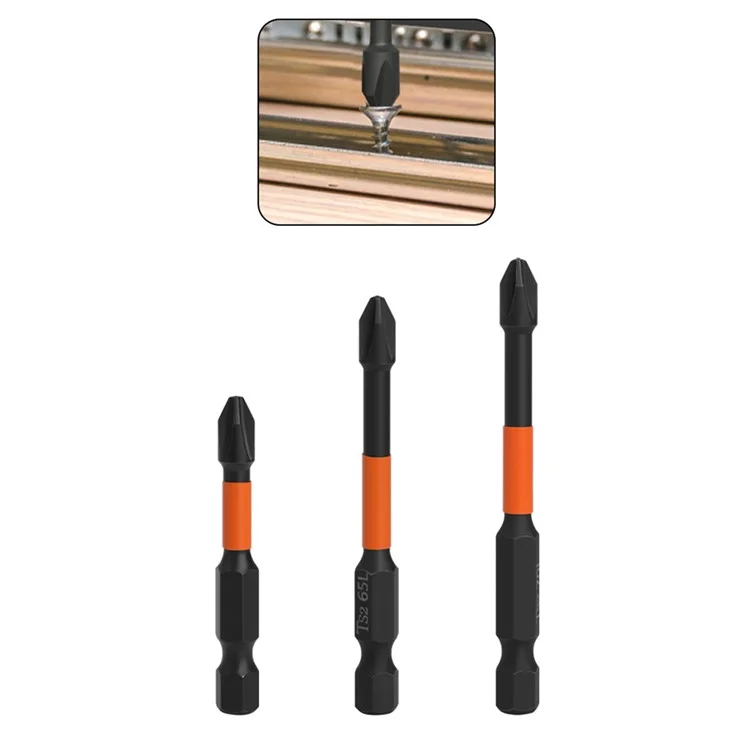 S2 Steel Screwdriver Set 6.35mm Magnetic Bit Holder Handle with 6 PH2 Bits