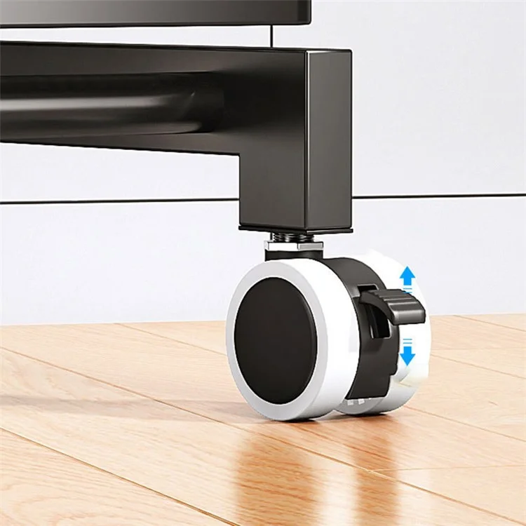 006-ZWJ-6866-5 Carro de utilidad de 5 niveles, ajustable, carrito de almacenamiento y organización para la cocina con ruedas bloqueables para verduras, recipientes, ollas - Negro