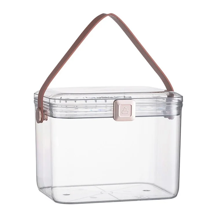 Gran Medicina Caja De Almacenamiento Clear First Aid Box Organizador 2 Capas Compartimentos Cuchillo De Almacenamiento De Mango De Cuero - Blanco