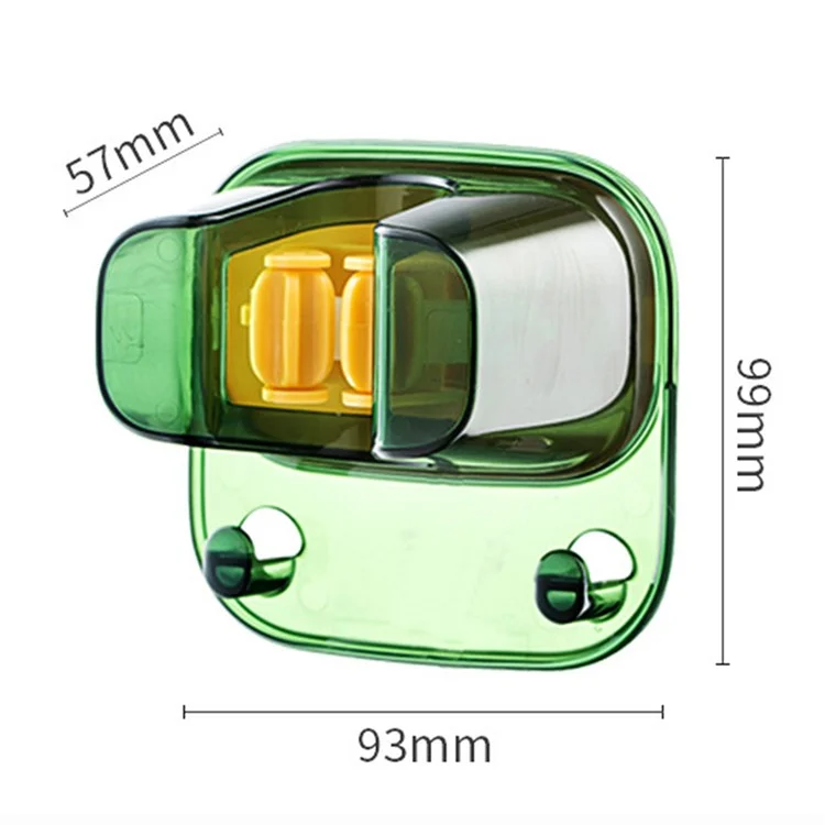 Self Adhesive Mop Holder Wall Mounted Broom Gripper Organizer Garden Tool Hanger - Transparent Green