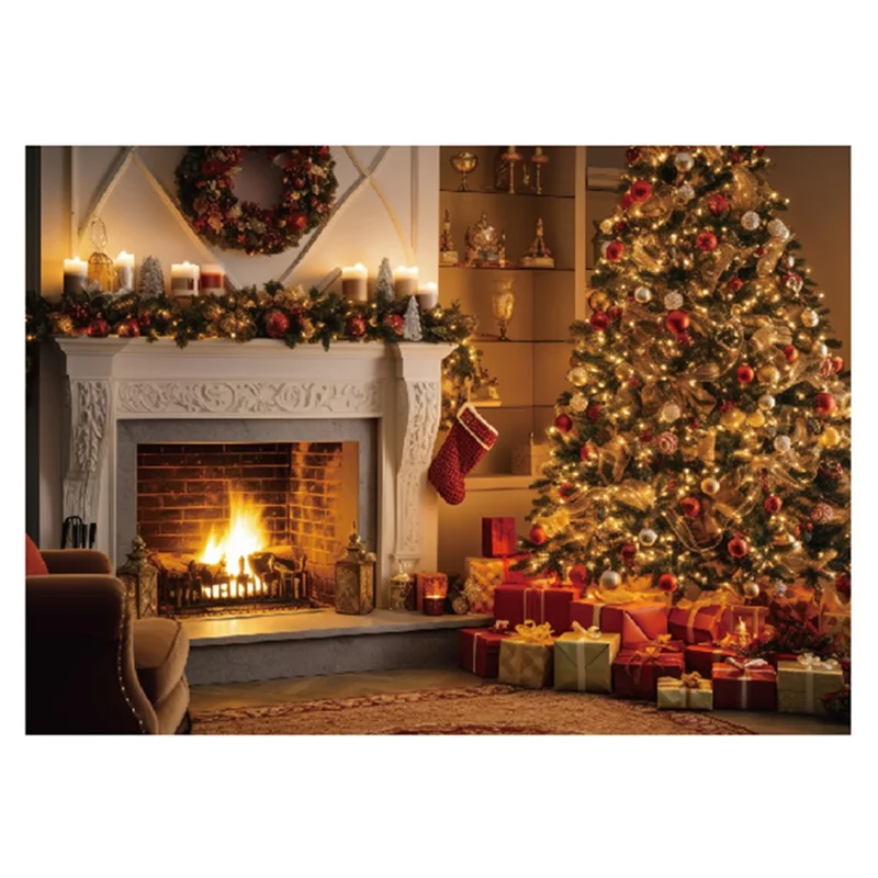 100D Polyester Fabric Christmas Banner Photography Backdrop Xmas Tree Snowman Gift Background Wall Decor - SDSTBJ1-1