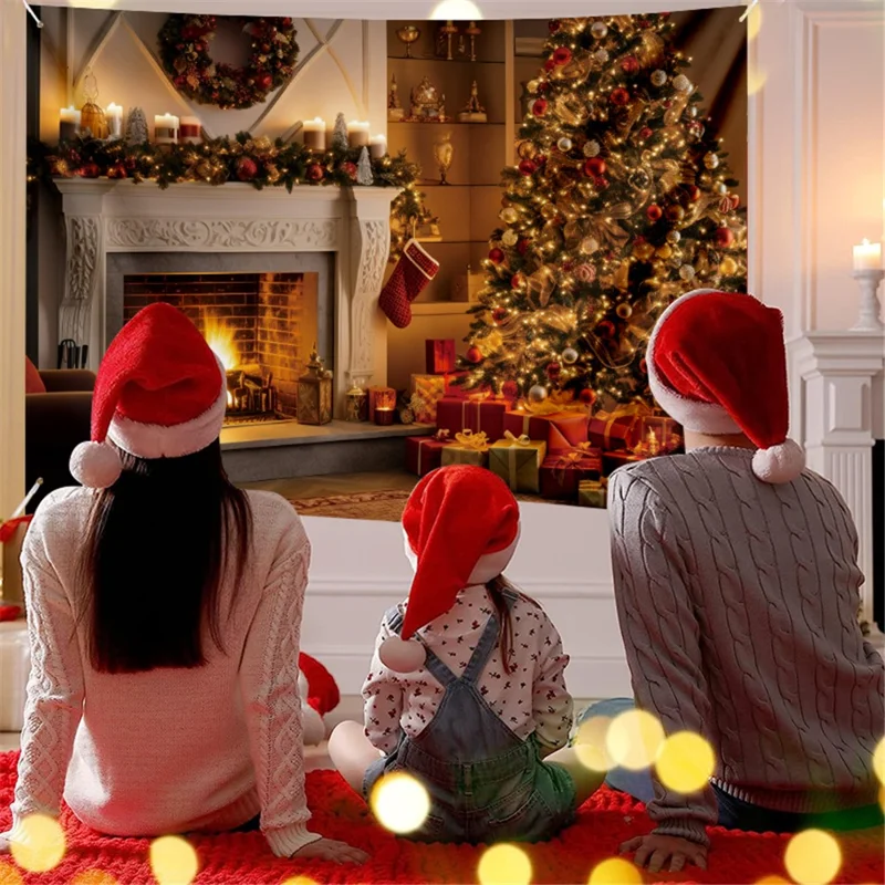 100D Polyester Fabric Christmas Banner Photography Backdrop Xmas Tree Snowman Gift Background Wall Decor - SDSTBJ1-1