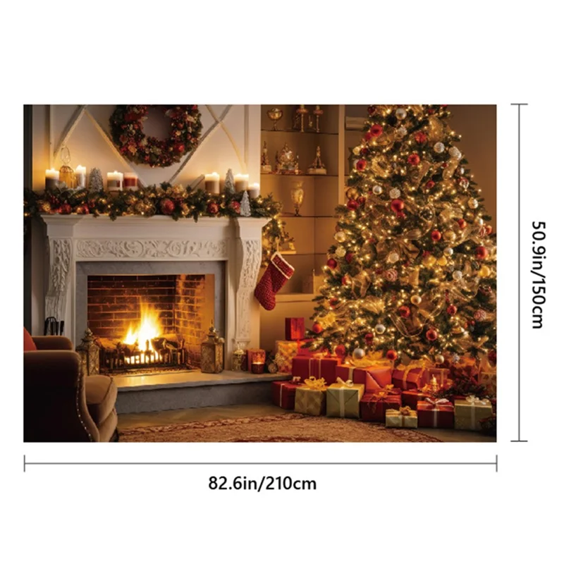 100D Polyester Fabric Christmas Banner Photography Backdrop Xmas Tree Snowman Gift Background Wall Decor - SDSTBJ1-1