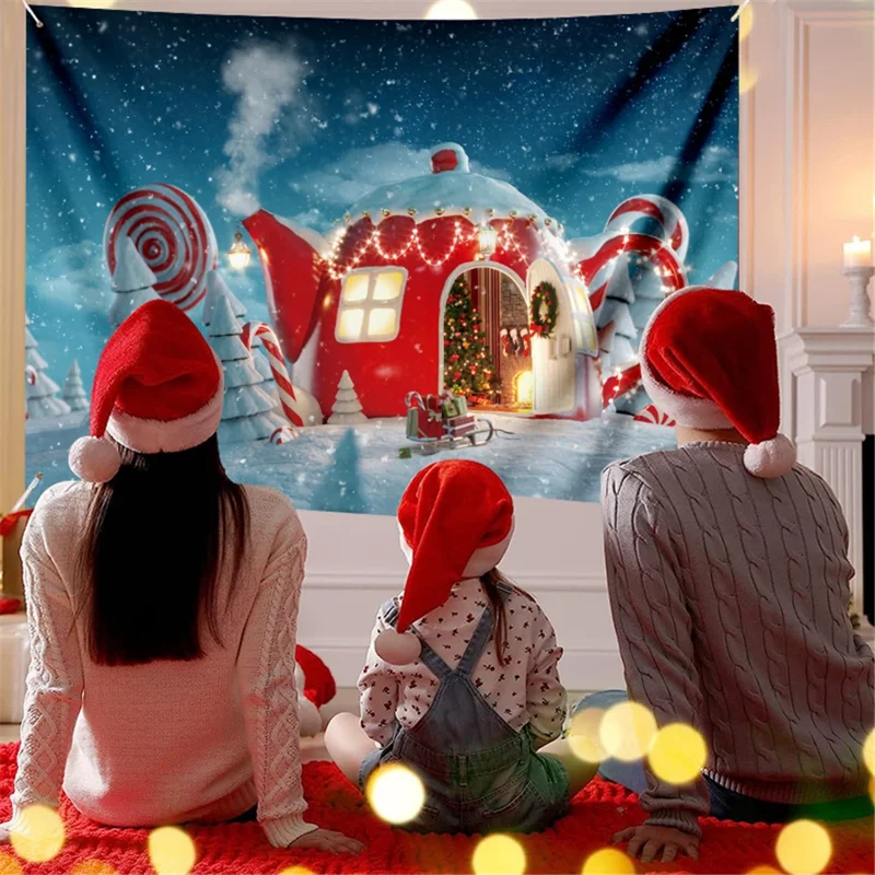 100D Polyester Fabric Christmas Banner Photography Backdrop Xmas Tree Snowman Gift Background Wall Decor - SDSTBJ1-5
