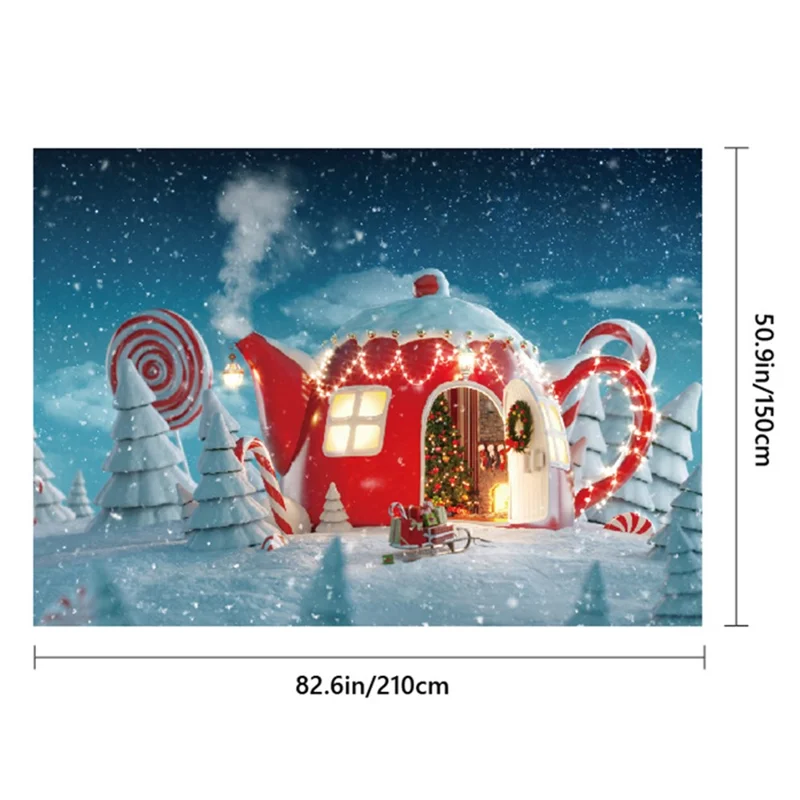 100D Polyester Fabric Christmas Banner Photography Backdrop Xmas Tree Snowman Gift Background Wall Decor - SDSTBJ1-5