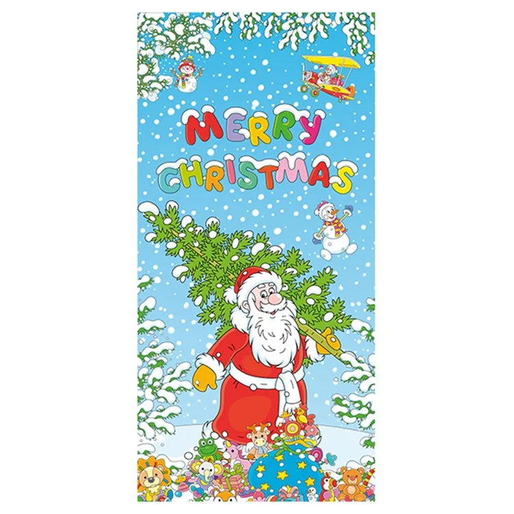 100D Polyester Fabric Christmas Door Cover Merry Christmas Background Banner Xmas Decoration - SDMT4-4