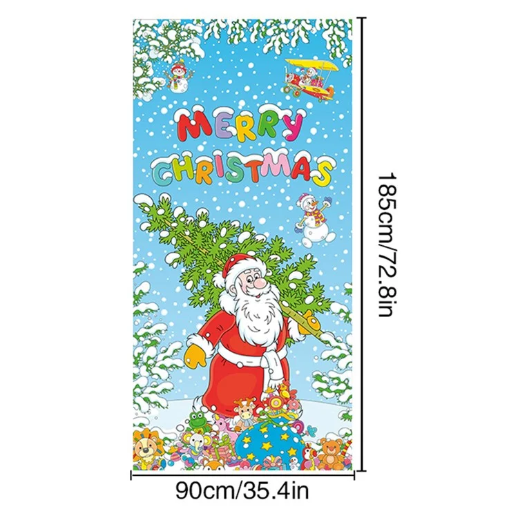 100D Polyester Fabric Christmas Door Cover Merry Christmas Background Banner Xmas Decoration - SDMT4-4