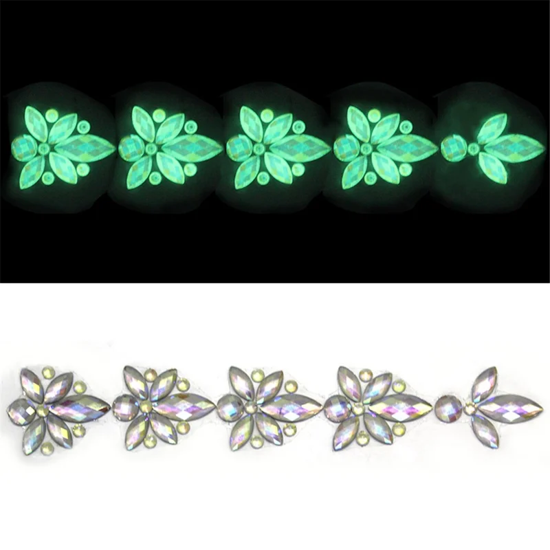 Halloween Face Eyebrow Luminous Sticker Glowing Face Tattoo Sticker for Masquerade Party - Y0026