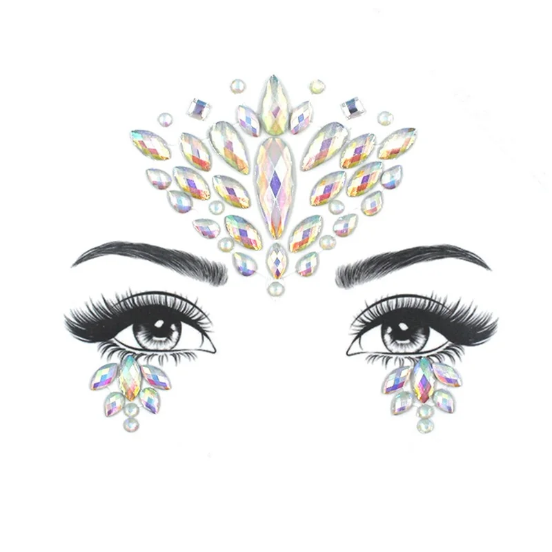 Halloween Face Eyebrow Luminous Sticker Glowing Face Tattoo Sticker for Masquerade Party - Y0023