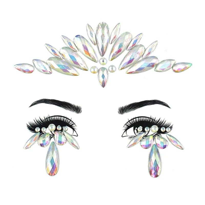 Halloween Face Eyebrow Luminous Sticker Glowing Face Tattoo Sticker for Masquerade Party - Y0030
