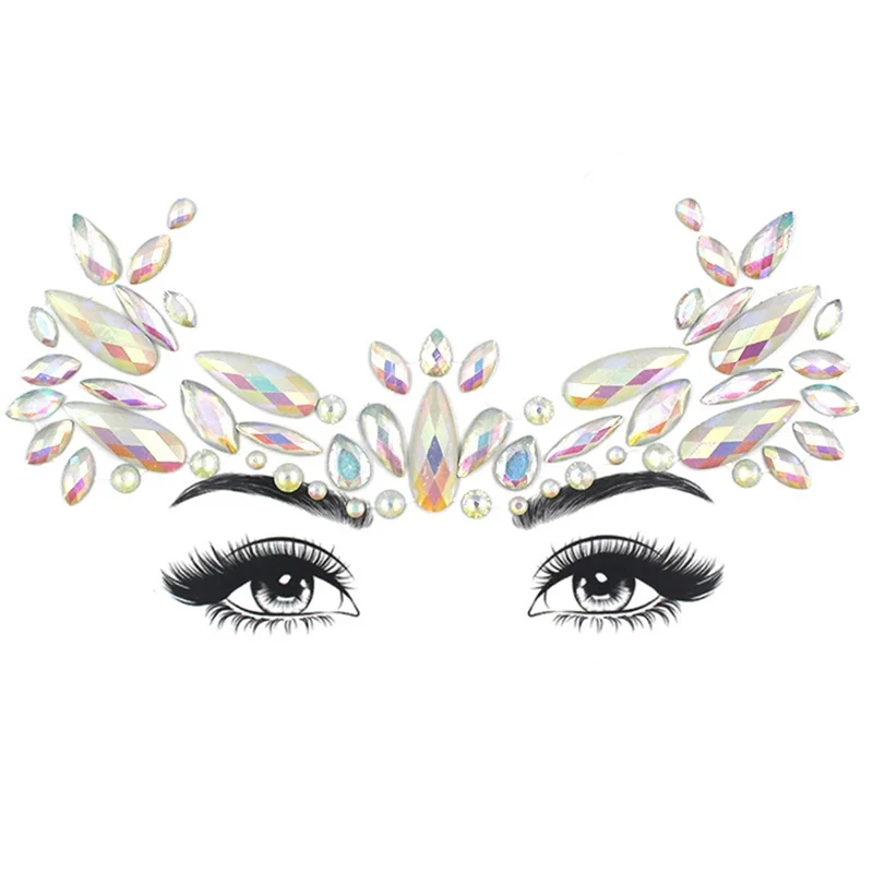 Halloween Face Eyebrow Luminous Sticker Glowing Face Tattoo Sticker for Masquerade Party - Y0058