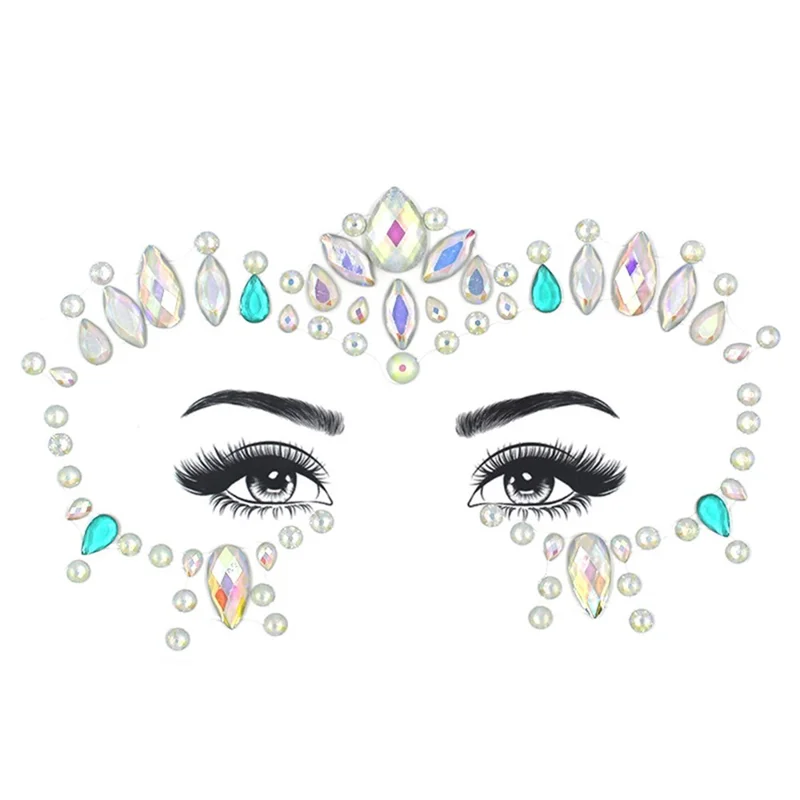 Halloween Face Eyebrow Luminous Sticker Glowing Face Tattoo Sticker for Masquerade Party - Y0086
